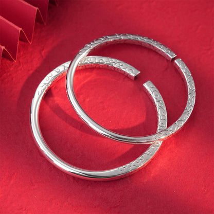 Chinese style auspicious cloud sterling silver bracelet - jewelry - weilin.com