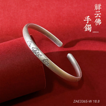 Chinese style auspicious cloud sterling silver bracelet - jewelry - weilin.com