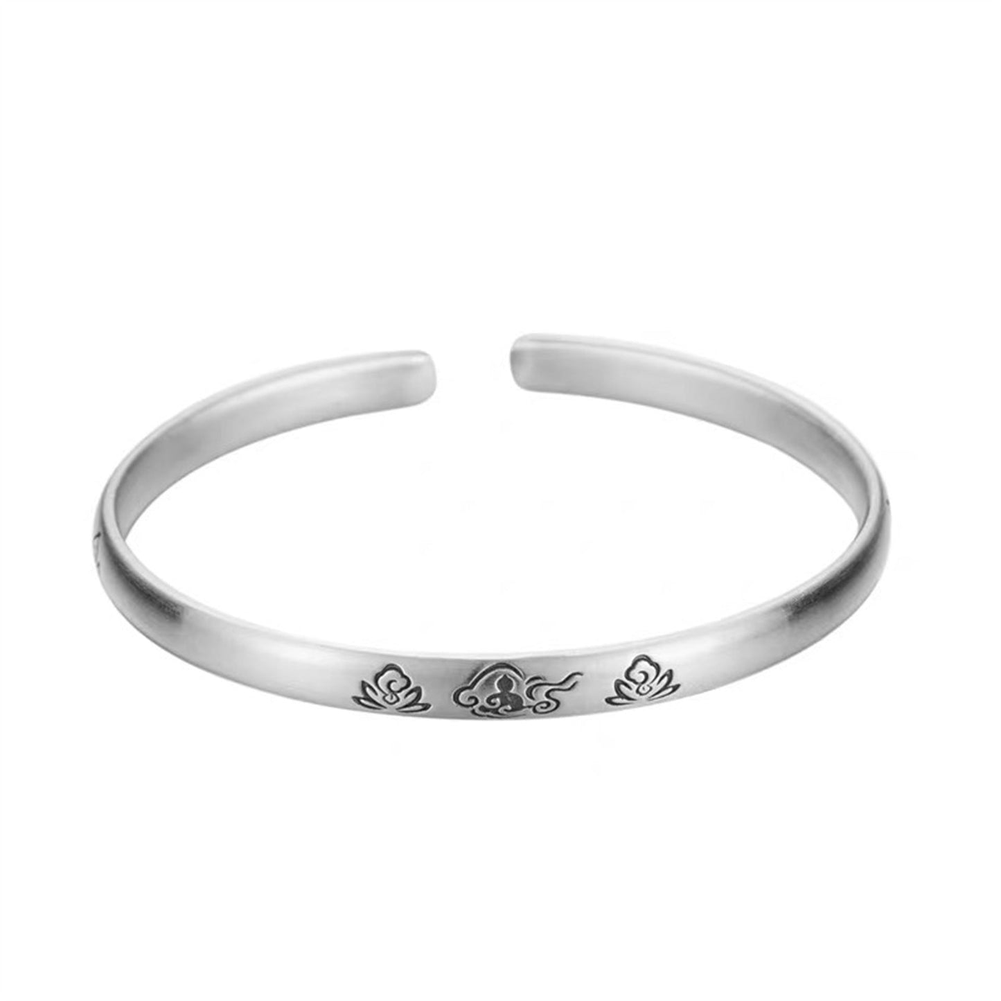 Chinese style auspicious cloud sterling silver bracelet - jewelry - weilin.com