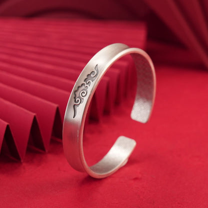 Chinese style auspicious cloud sterling silver bracelet - jewelry - weilin.com