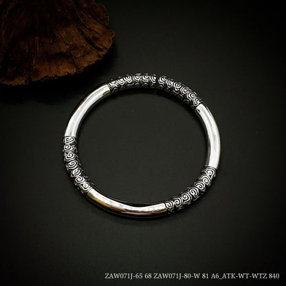 Chinese style auspicious cloud sterling silver bracelet - jewelry - weilin.com