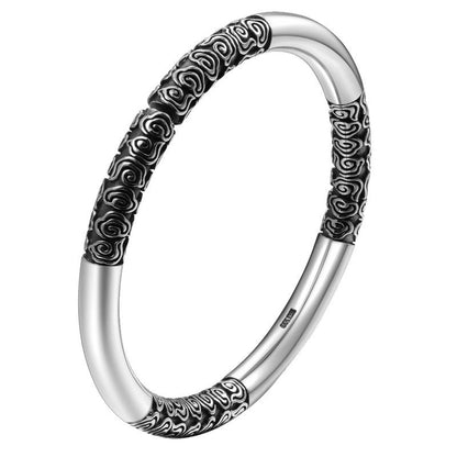 Chinese style auspicious cloud sterling silver bracelet - jewelry - weilin.com