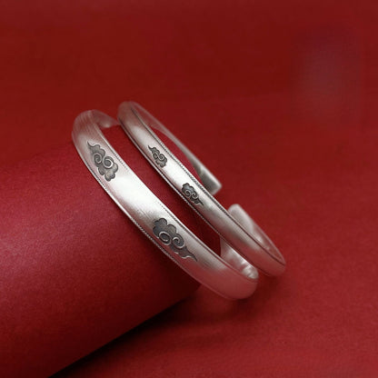 Chinese style auspicious cloud sterling silver bracelet - jewelry - weilin.com
