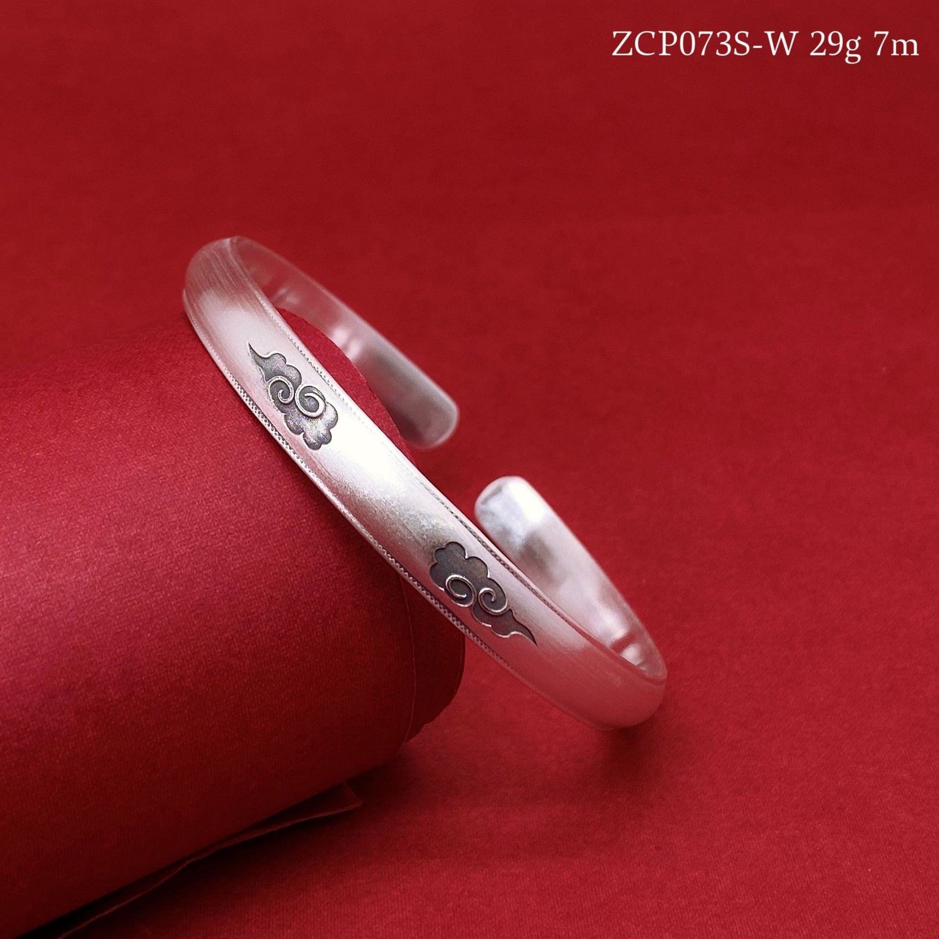 Chinese style auspicious cloud sterling silver bracelet - jewelry - weilin.com