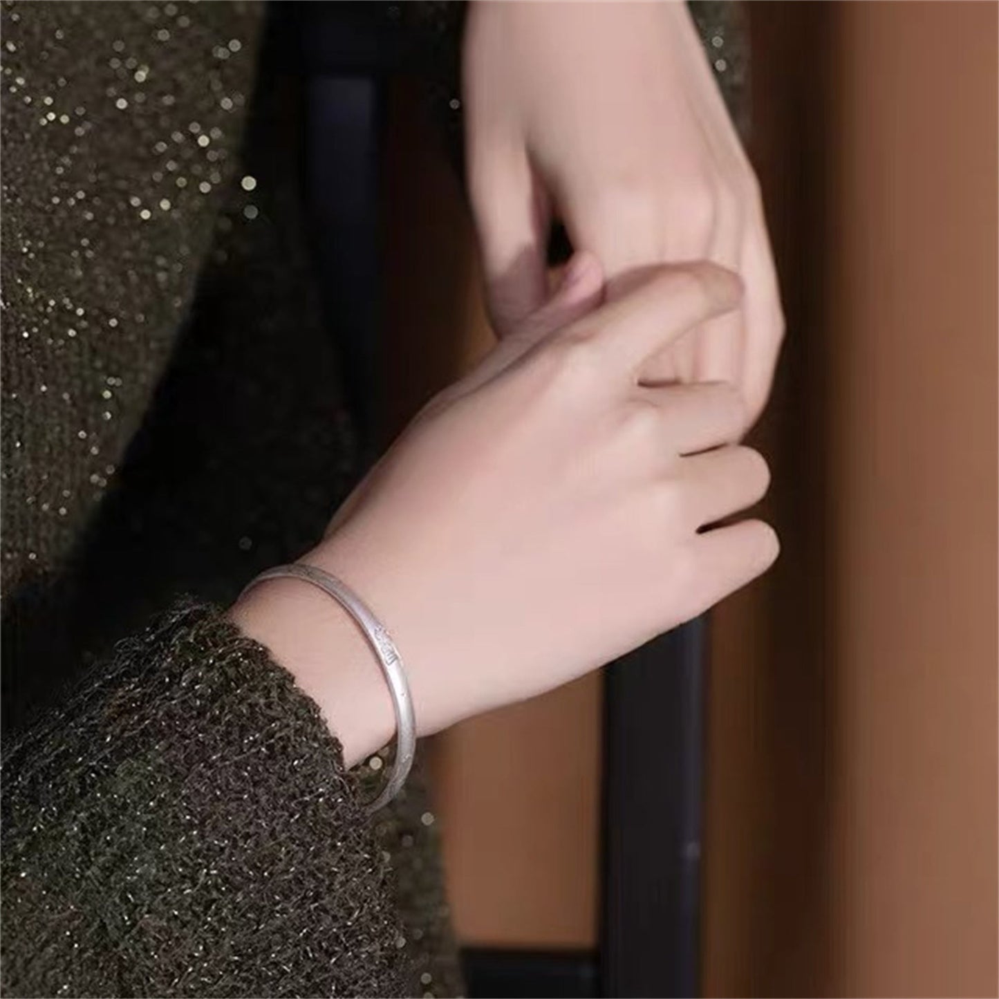 Chinese style auspicious cloud sterling silver bracelet - jewelry - weilin.com