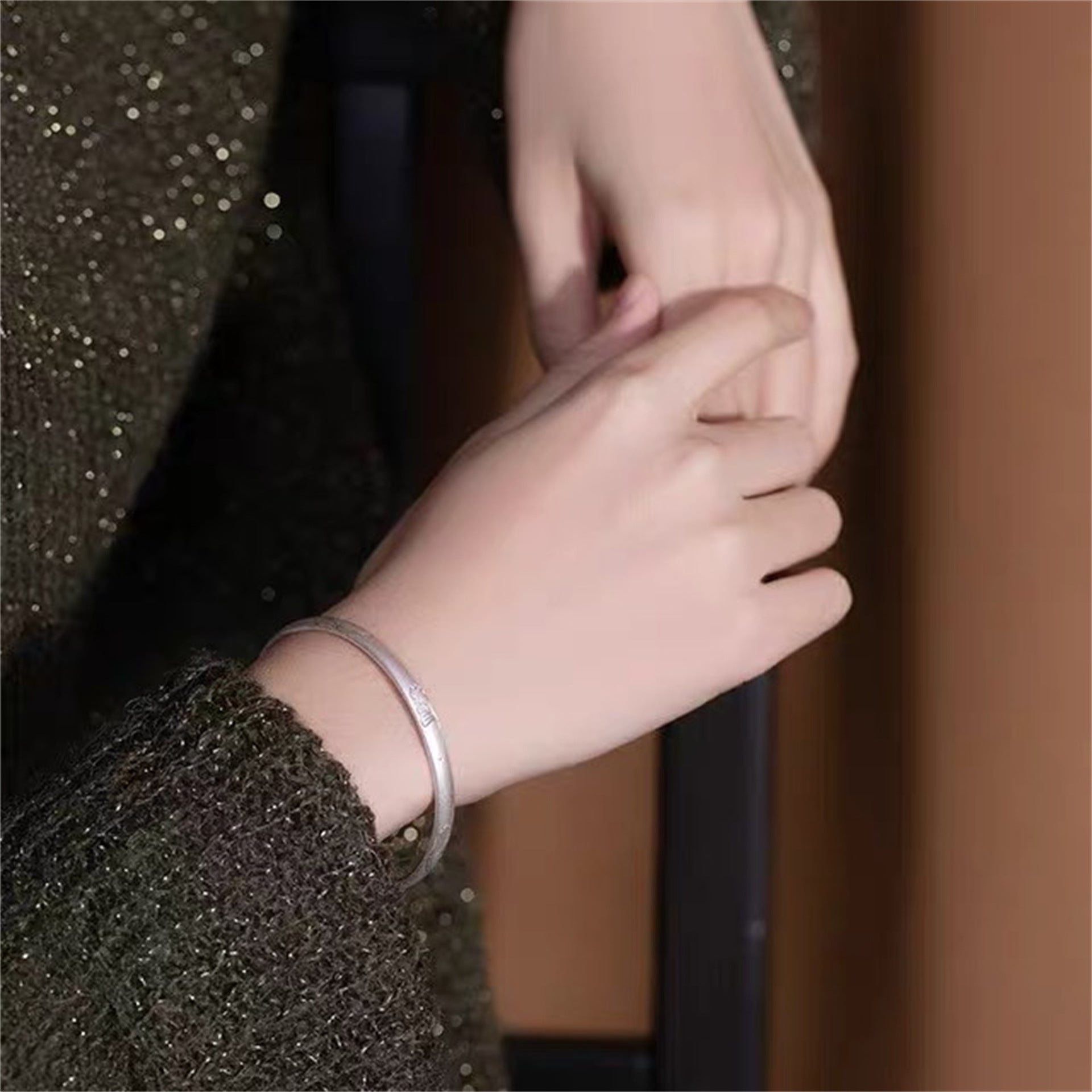 Chinese style auspicious cloud sterling silver bracelet - jewelry - weilin.com