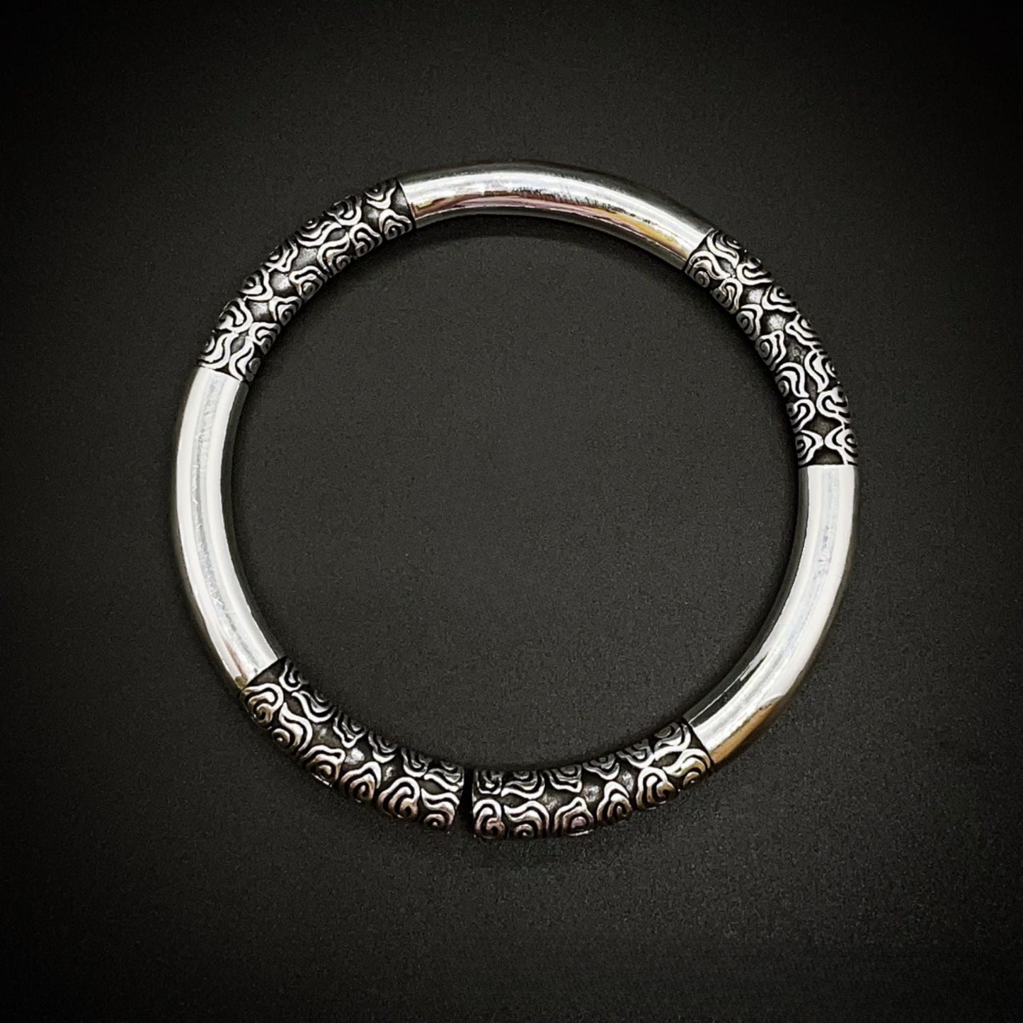Chinese style auspicious cloud sterling silver bracelet - jewelry - weilin.com