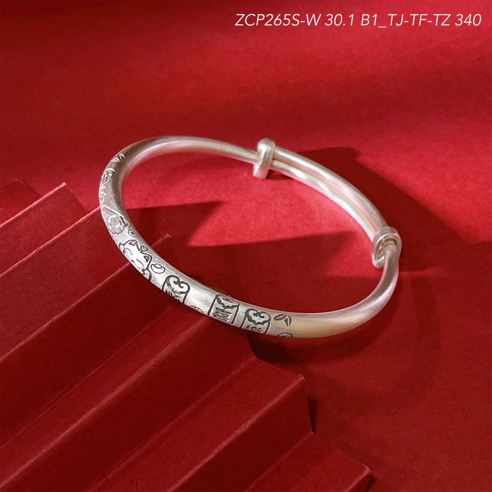 Chinese style bamboo leaf sterling silver bracelet - jewelry - weilin.com