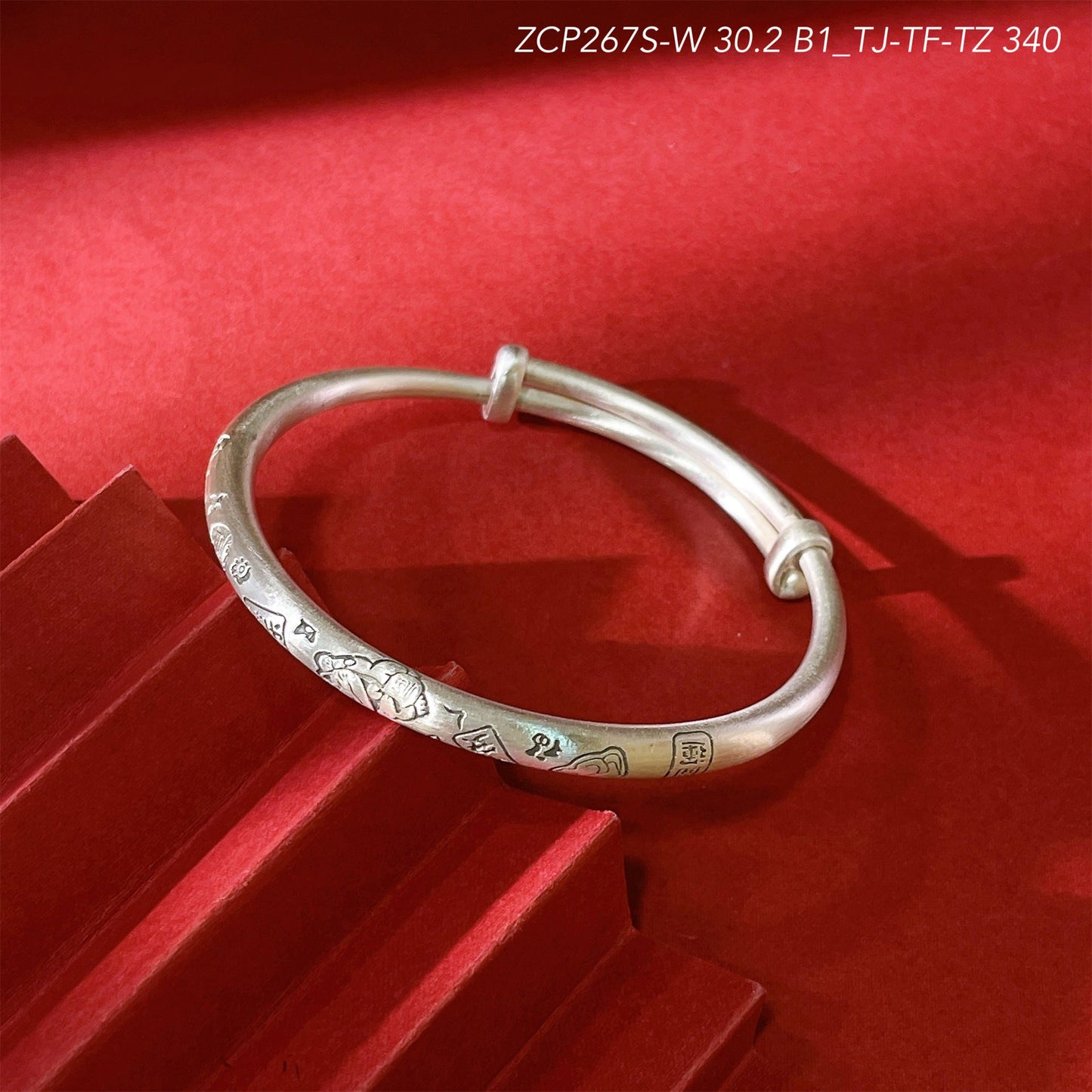 Chinese style bamboo leaf sterling silver bracelet - jewelry - weilin.com
