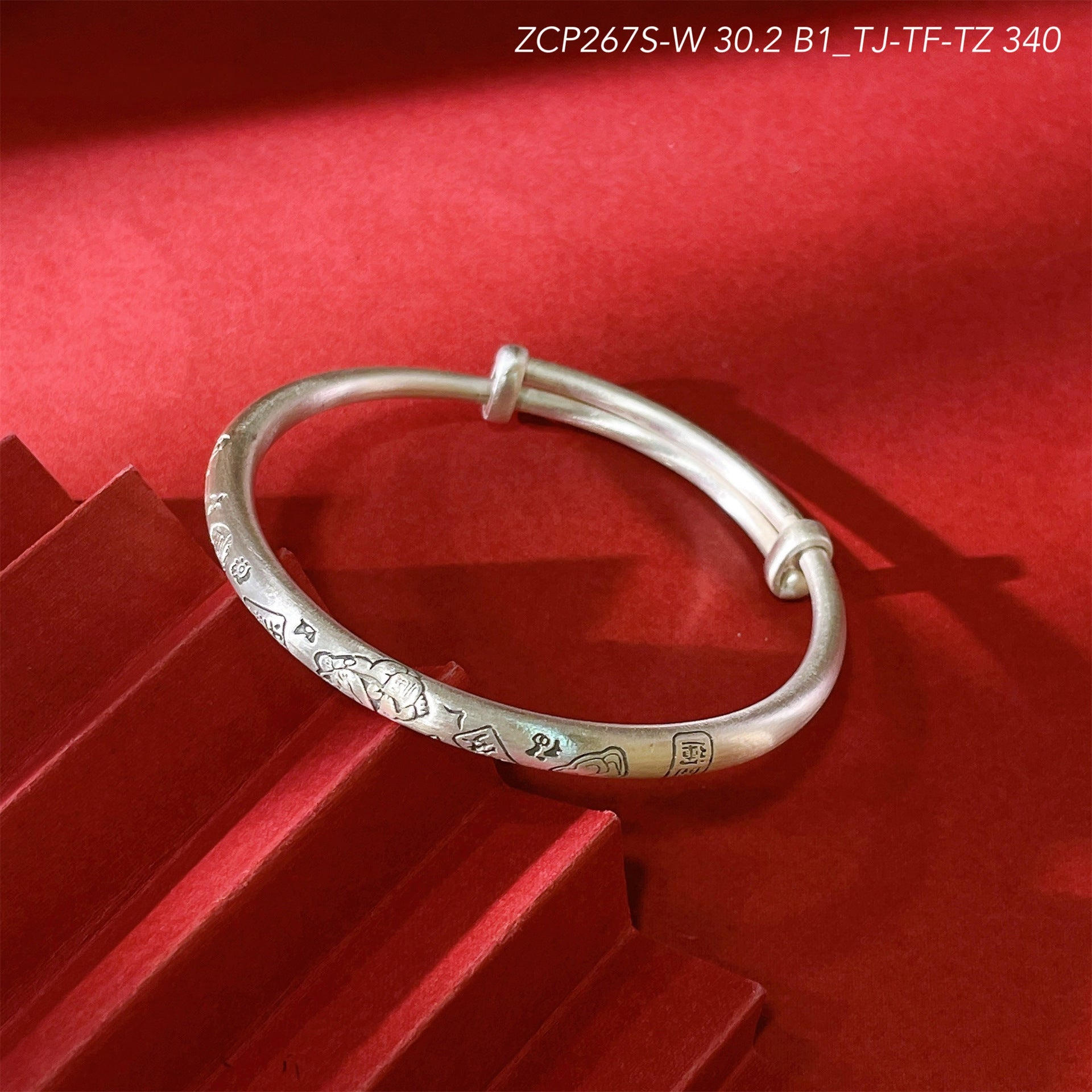 Chinese style bamboo leaf sterling silver bracelet - jewelry - weilin.com