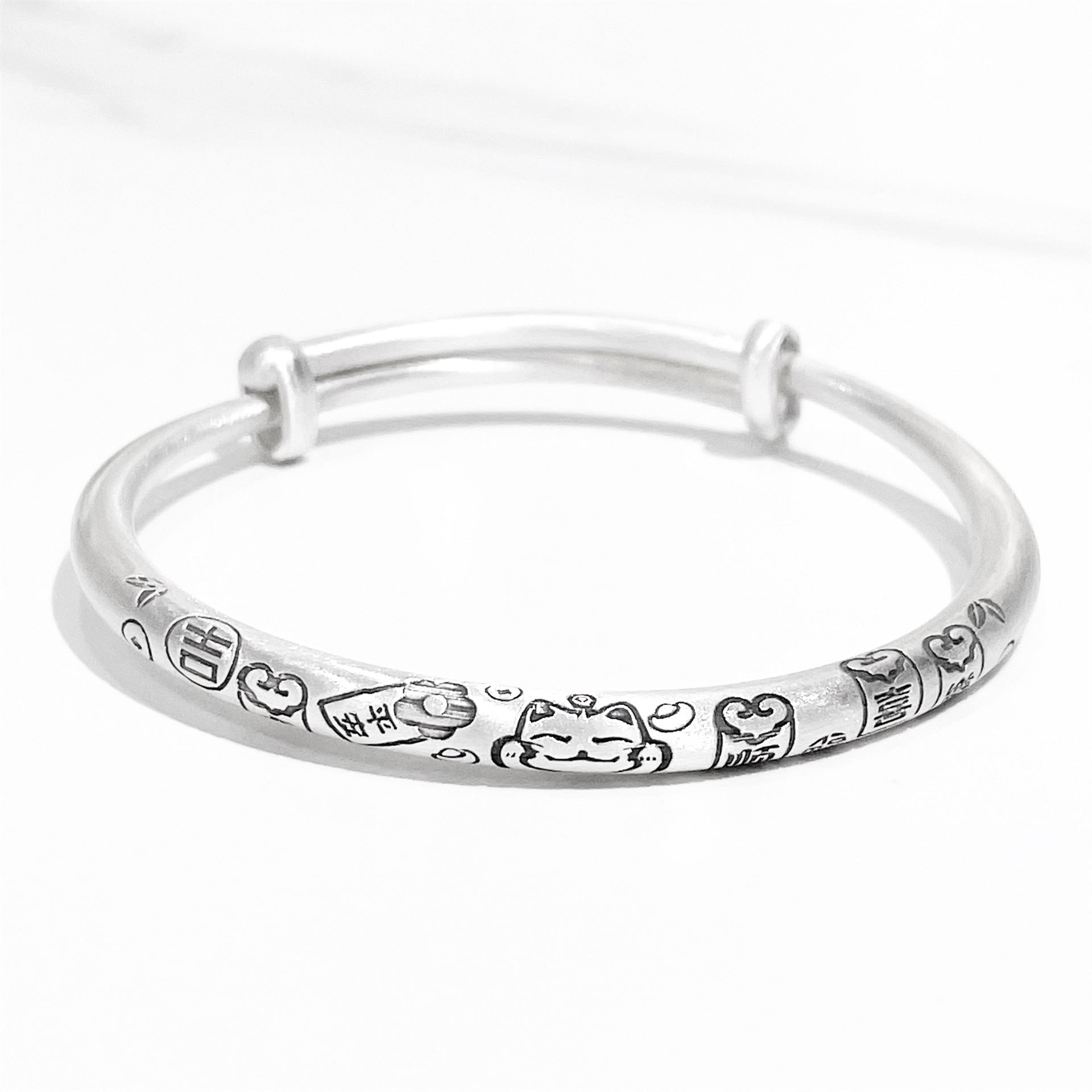 Chinese style bamboo leaf sterling silver bracelet - jewelry - weilin.com