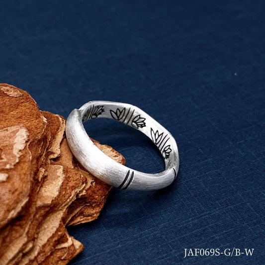 Chinese style bamboo sterling silver couple ring - jewelry - weilin.com