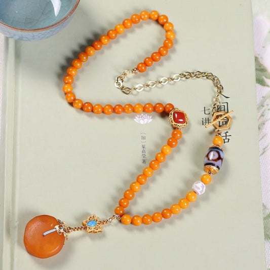 Chinese style beeswax necklace - jewelry - weilin.com