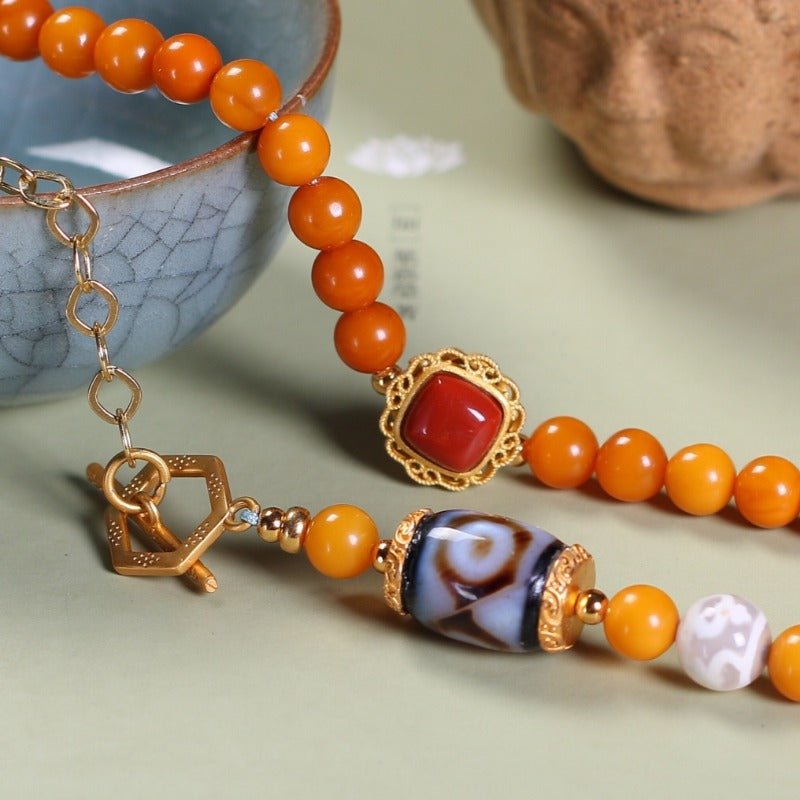 Chinese style beeswax necklace - jewelry - weilin.com