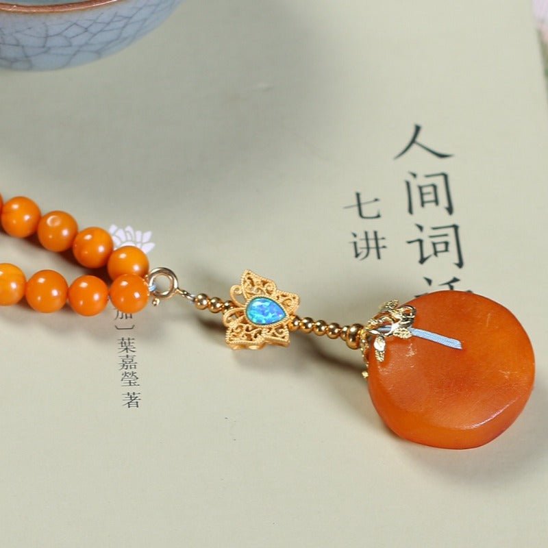 Chinese style beeswax necklace - jewelry - weilin.com