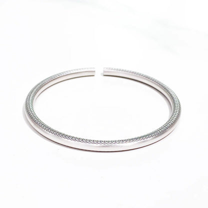 Chinese style blessing round stick sterling silver bracelet - jewelry - weilin.com