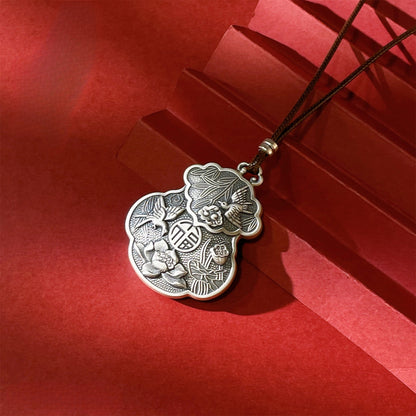 Chinese style blessing sterling silver pendant necklace - jewelry - weilin.com