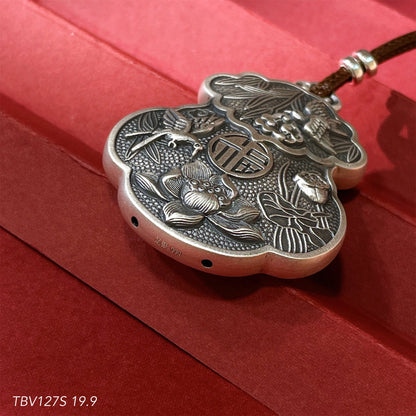 Chinese style blessing sterling silver pendant necklace - jewelry - weilin.com