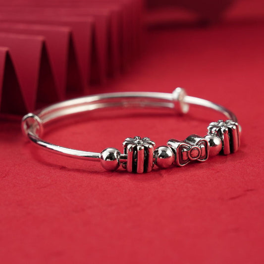 Chinese style bow sterling silver bracelet - jewelry - weilin.com