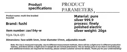 Chinese style braided twisted hemp sterling silver bracelet - jewelry - weilin.com