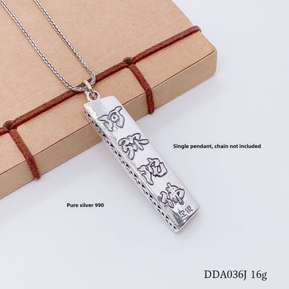 Chinese style Buddha statue sterling silver pendant - jewelry - weilin.com
