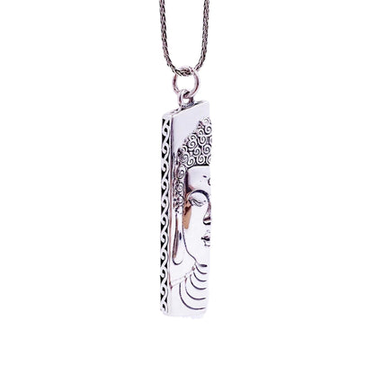 Chinese style Buddha statue sterling silver pendant - jewelry - weilin.com
