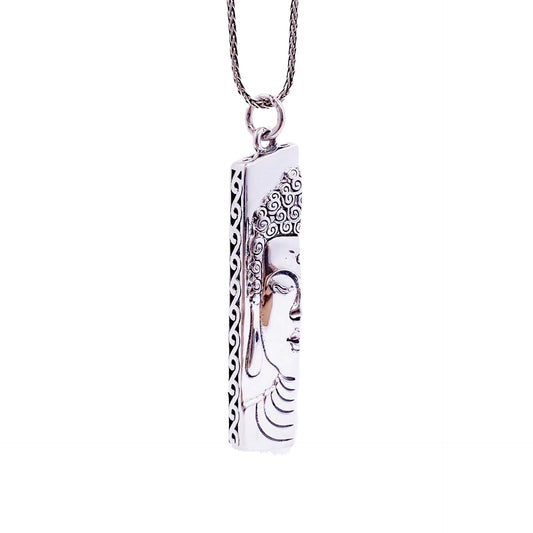 Chinese style Buddha statue sterling silver pendant - jewelry - weilin.com