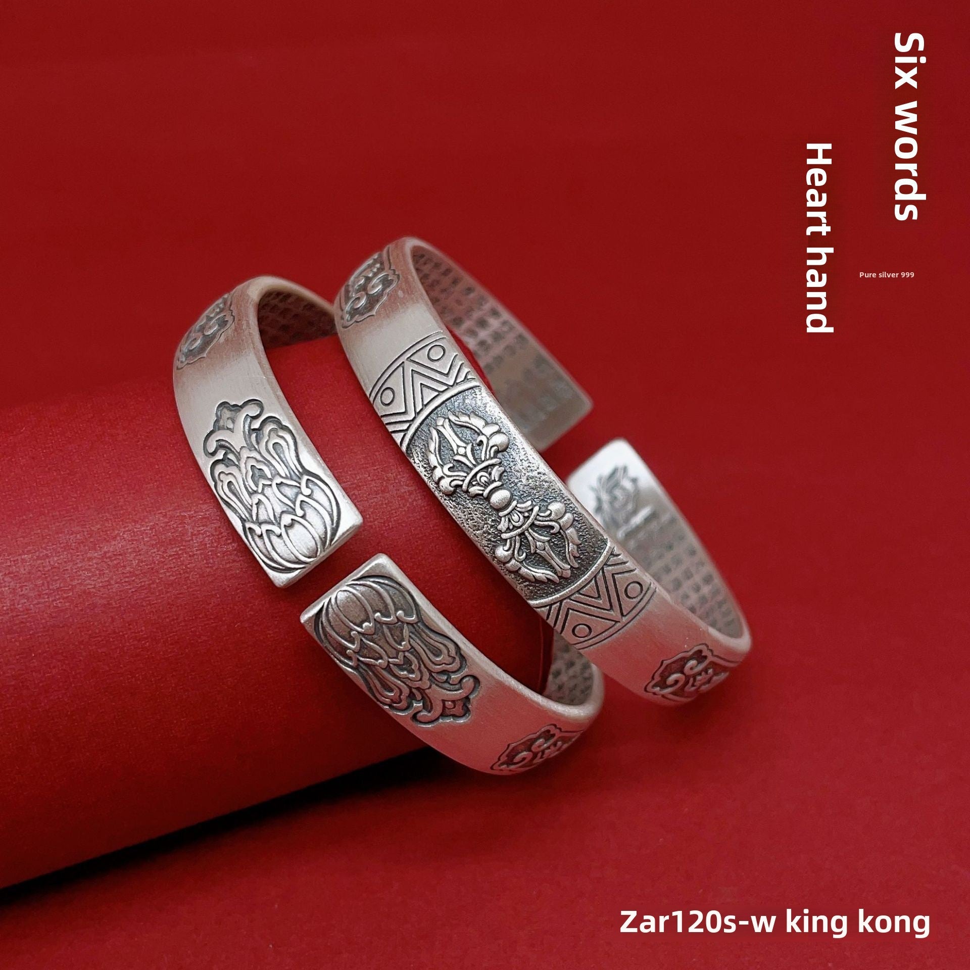 Chinese style cloud pattern sterling silver bracelet - jewelry - weilin.com