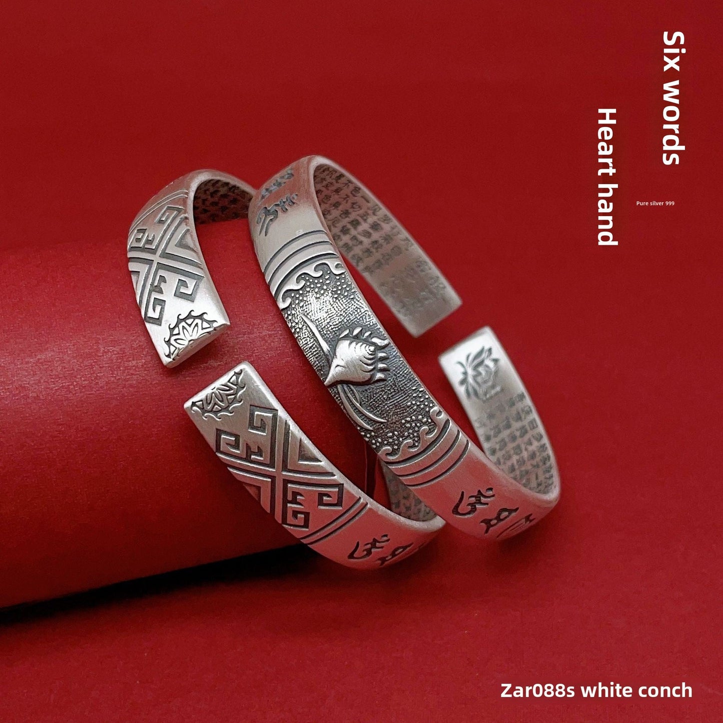 Chinese style cloud pattern sterling silver bracelet - jewelry - weilin.com
