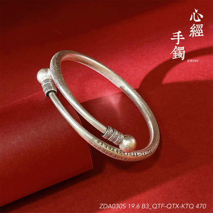 Chinese style cross bead sterling silver bracelet - jewelry - weilin.com