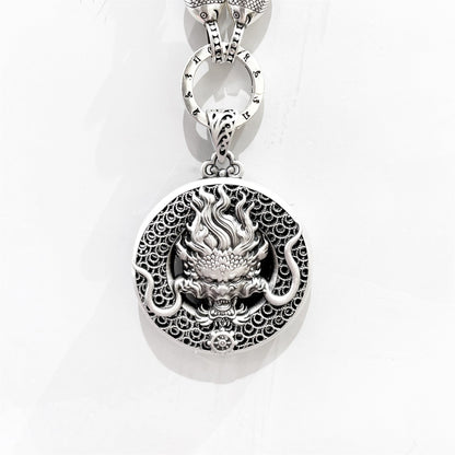 Chinese style dragon sterling silver pendant - jewelry - weilin.com