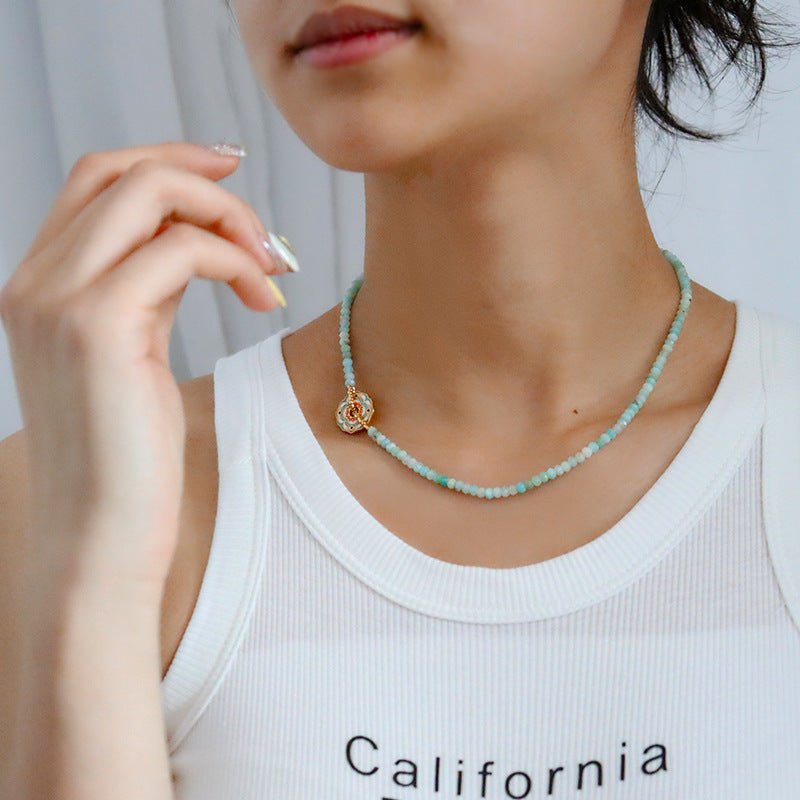 Chinese style fashionable colorful flower beaded necklace - jewelry - weilin.com