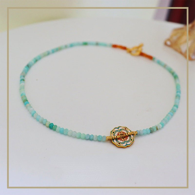 Chinese style fashionable colorful flower beaded necklace - jewelry - weilin.com