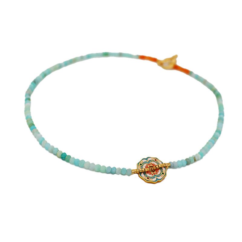 Chinese style fashionable colorful flower beaded necklace - jewelry - weilin.com