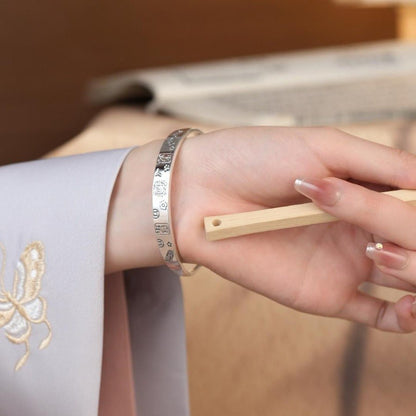 Chinese style flat auspicious dragon blessing bracelet - jewelry - weilin.com