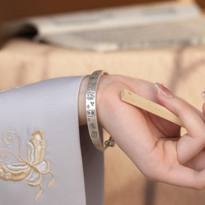 Chinese style flat auspicious dragon blessing bracelet - jewelry - weilin.com
