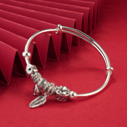 Chinese style flower hemp ring lotus sterling silver bracelet - jewelry - weilin.com