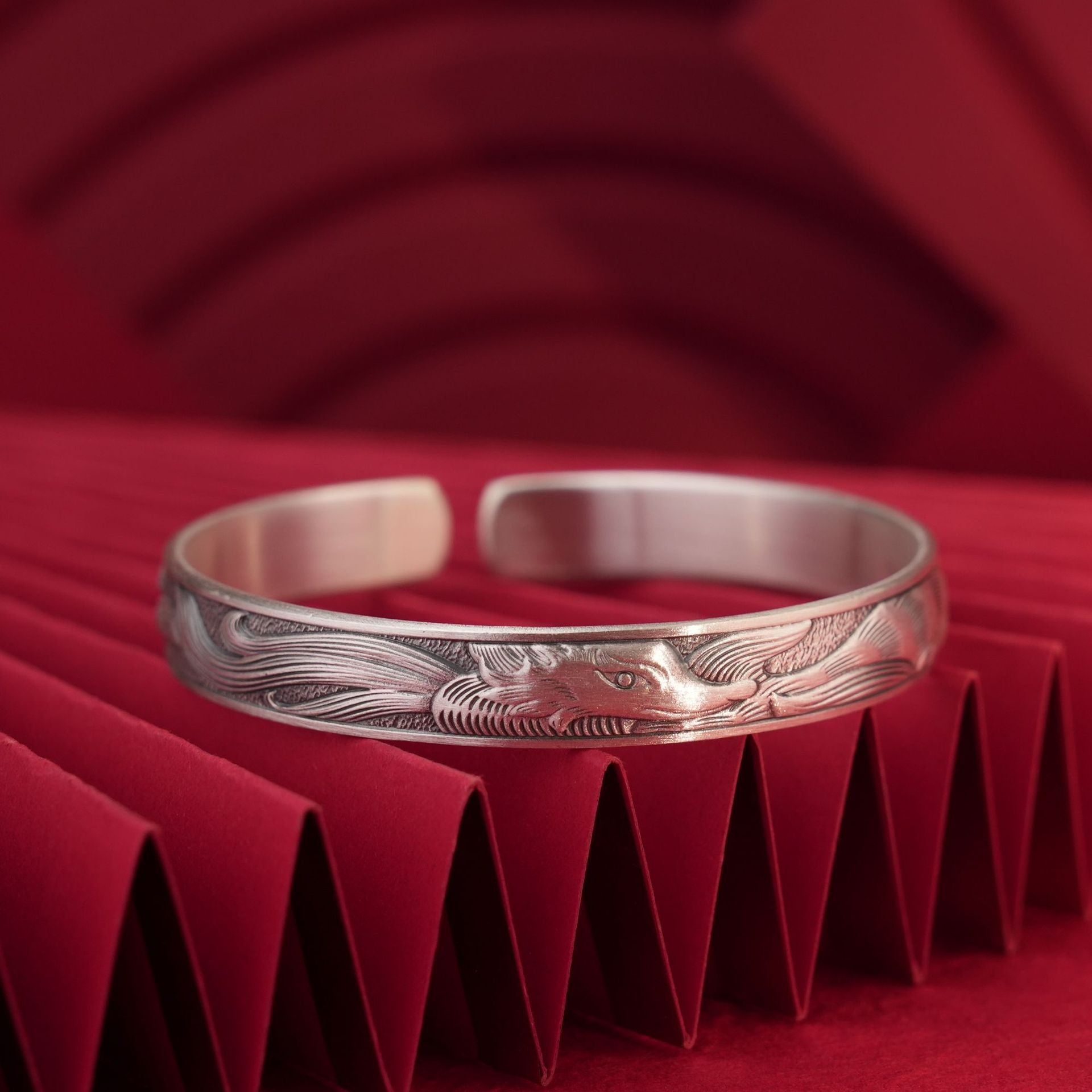 Chinese style fox sterling silver bracelet - jewelry - weilin.com