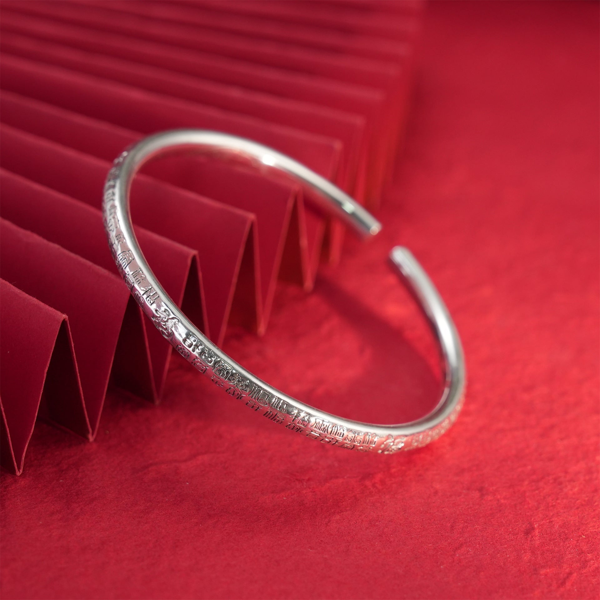 Chinese style gold - painted sterling silver bracelet - jewelry - weilin.com