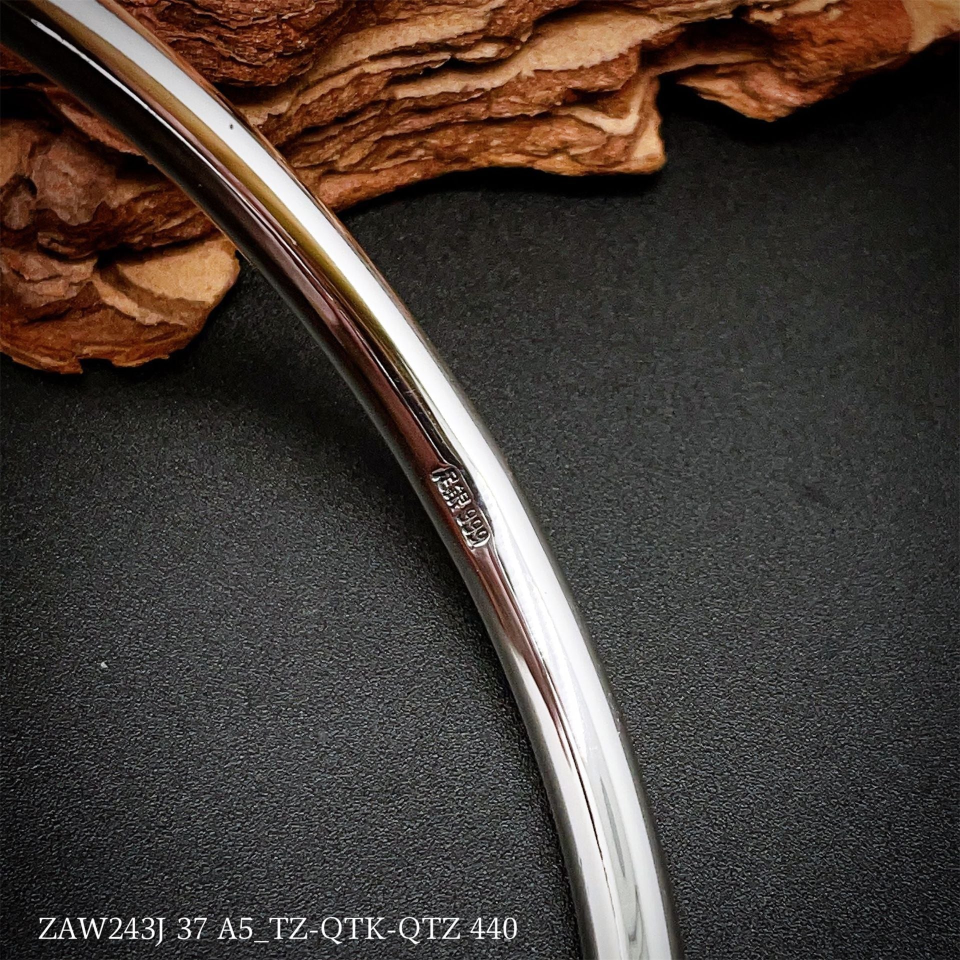 Chinese style golden hoop sterling silver bracelet - jewelry - weilin.com