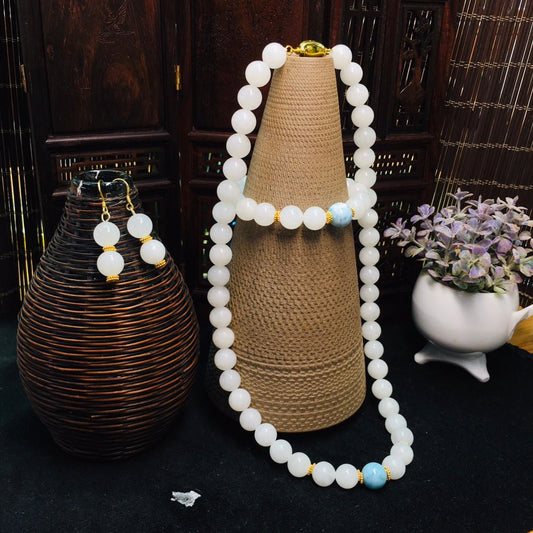 Chinese style Hetian jade sea pattern stone set - jewelry - weilin.com