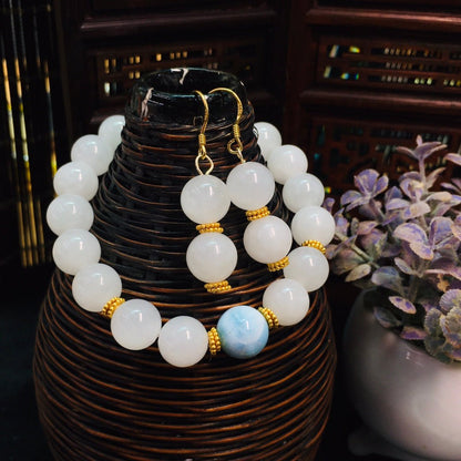 Chinese style Hetian jade sea pattern stone set - jewelry - weilin.com