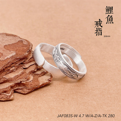 Chinese style ingot sterling silver ring - jewelry - weilin.com