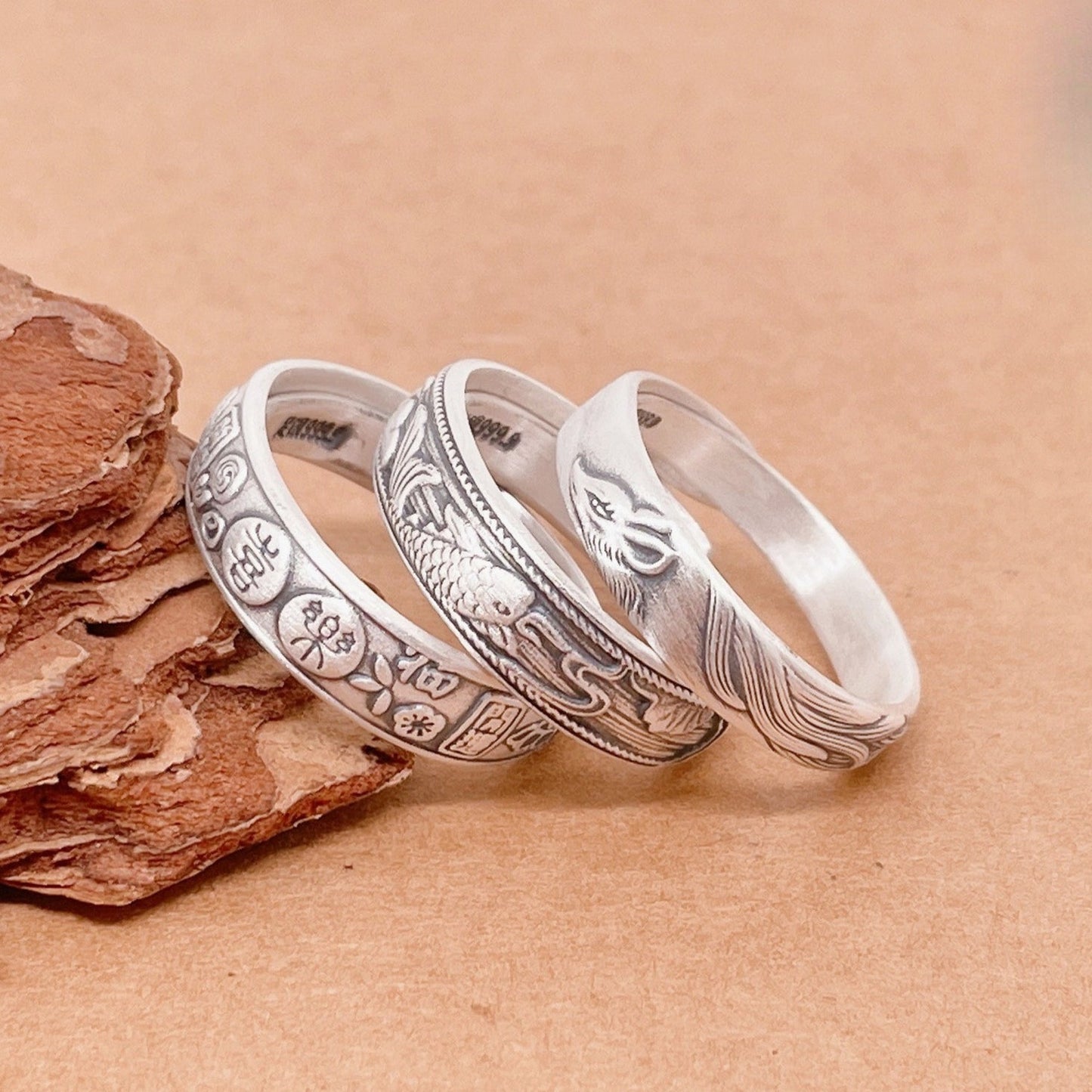 Chinese style ingot sterling silver ring - jewelry - weilin.com