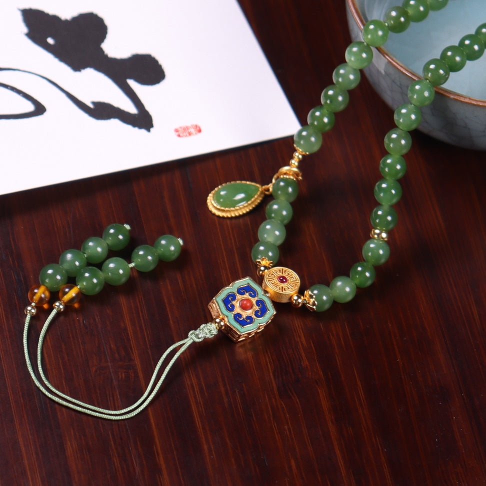 Chinese style jasper 108 beads necklace - jewelry - weilin.com