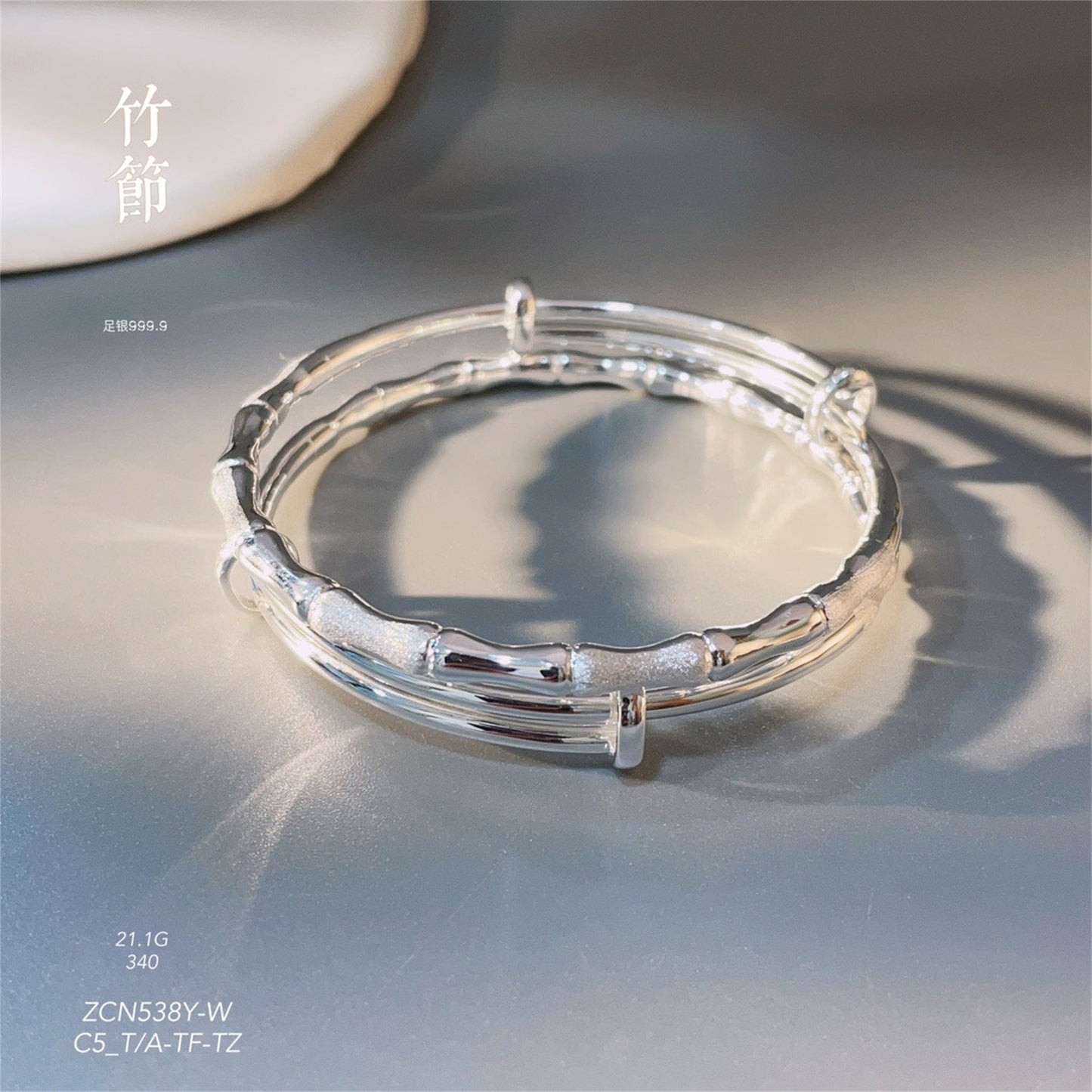 Chinese style knotty sterling silver bracelet - jewelry - weilin.com