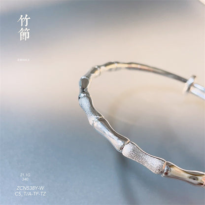 Chinese style knotty sterling silver bracelet - jewelry - weilin.com