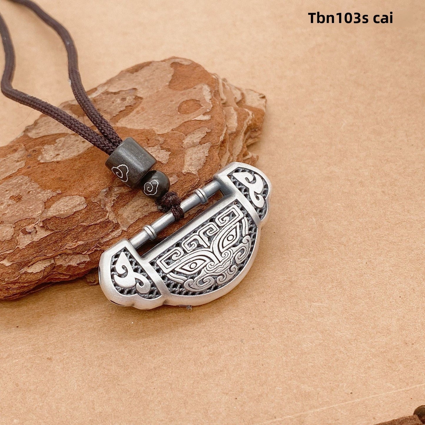 Chinese style longevity lock sterling silver pendant necklace - jewelry - weilin.com