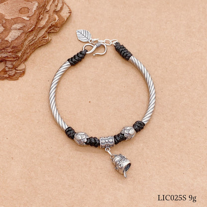 Chinese style lotus cat sterling silver bracelet - jewelry - weilin.com