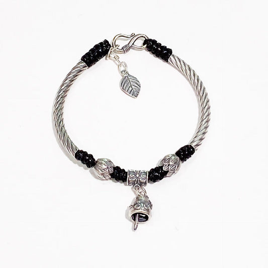Chinese style lotus cat sterling silver bracelet - jewelry - weilin.com